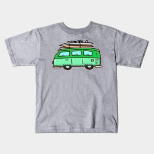 Happy camper hash tag van life Kids T-Shirt